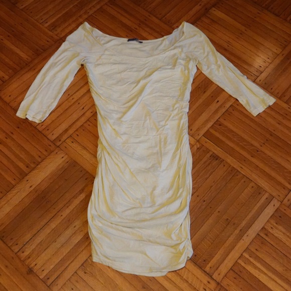 pale yellow bodycon dress